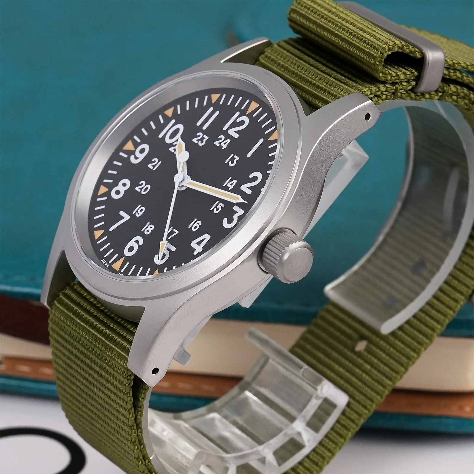 Militado ML05 Military Watch VH31 Sweep Movement Domed Sapphire Crystal Wristwatch High Clear AR Coating 38mm Vintage Watches