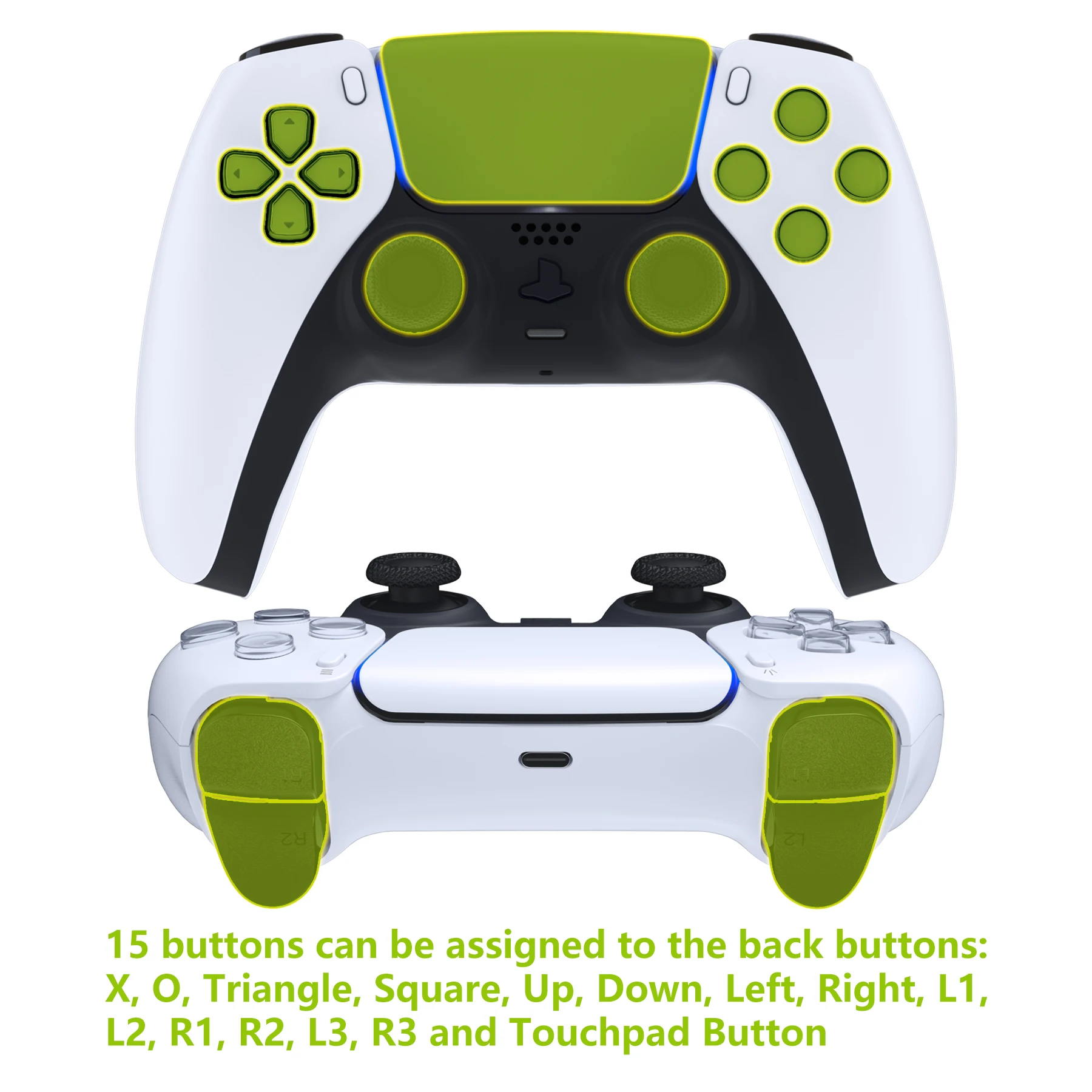 eXtremeRate Programable RISE4 V3 Remap Kit for ps5 Controller BDM-030/040/050, Upgrade Board & Redesigned Back Shell & Buttons