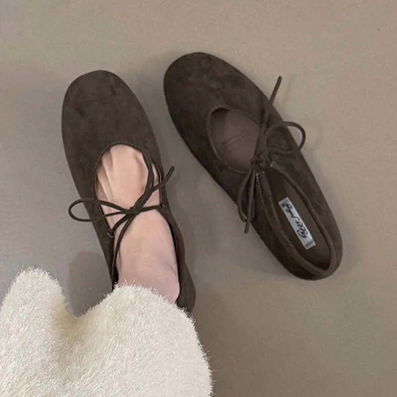 Fashion Butterfly-Knot Women Flats With Shoes Casual Female Soft Footwear Round Toe Ladies Flats Slip On Shoes