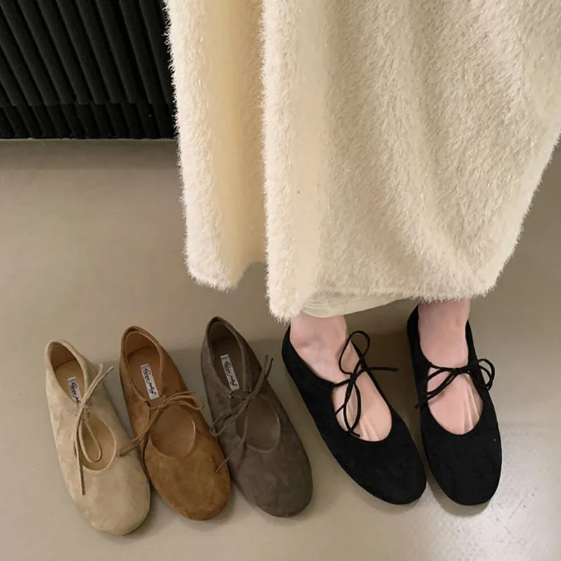Fashion Butterfly-Knot Women Flats With Shoes Casual Female Soft Footwear Round Toe Ladies Flats Slip On Shoes