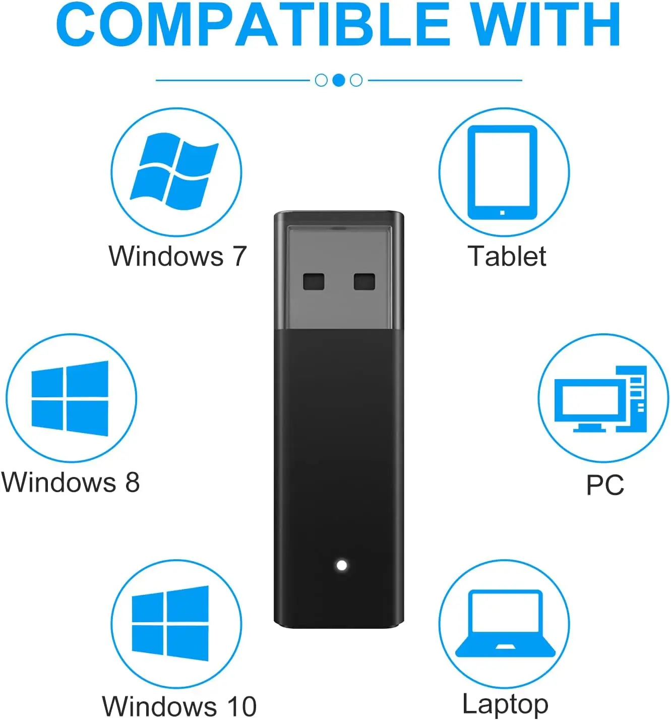 ONE S Wireless Adapter Compatible with Xbox One /S/X/Elite/ Controller for Windows 10/8/7,Simultaneous Connection of 8 Handles
