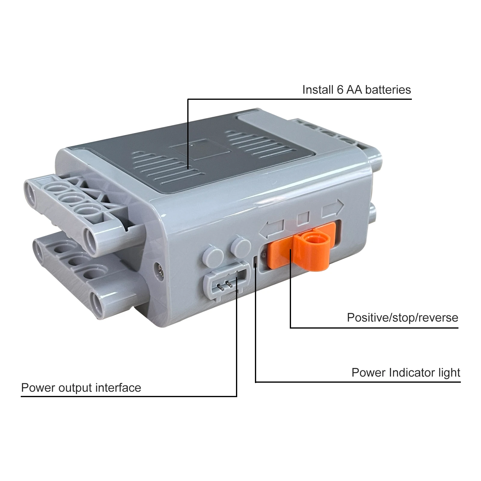 MOS 11PCS Brick Motor Power Function Kit With Technic Parts Includes AA Battery Box 2.4g Speed Control Remote Receiver 5x Motors