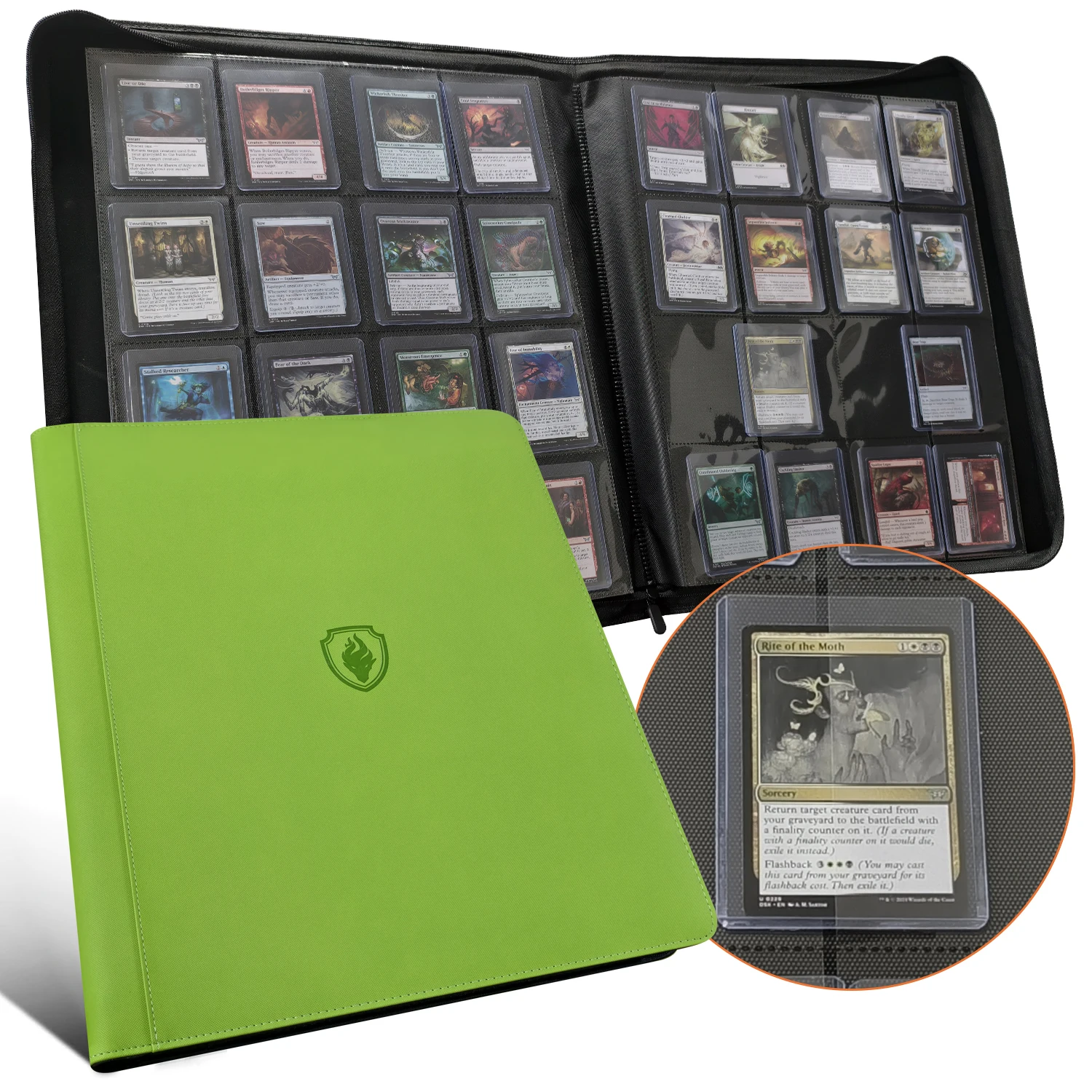 16 Pocket Toploader Binder, Holds 640 Top Loaders - Premium Top Loader Binder, Sleeves for 3' X 4' Rigid Card