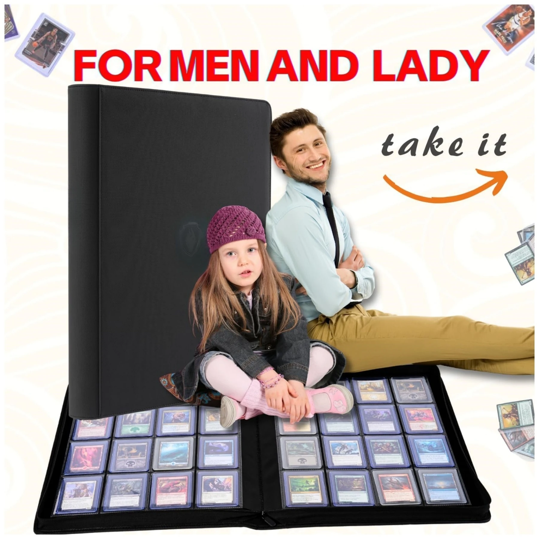 16 Pocket Toploader Binder, Holds 640 Top Loaders - Premium Top Loader Binder, Sleeves for 3' X 4' Rigid Card
