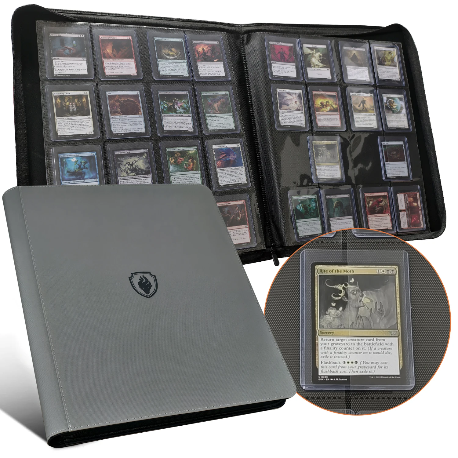 16 Pocket Toploader Binder, Holds 640 Top Loaders - Premium Top Loader Binder, Sleeves for 3' X 4' Rigid Card