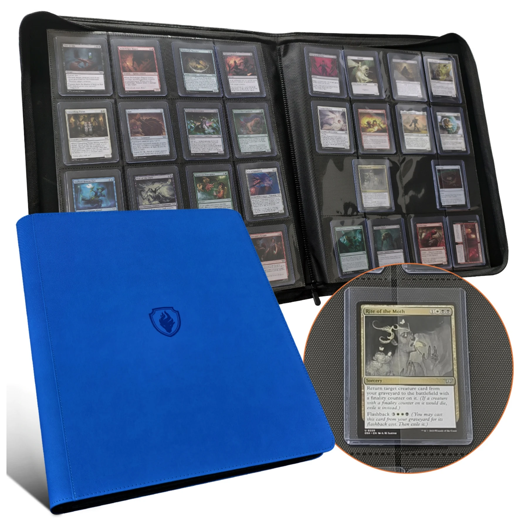 16 Pocket Toploader Binder, Holds 640 Top Loaders - Premium Top Loader Binder, Sleeves for 3' X 4' Rigid Card