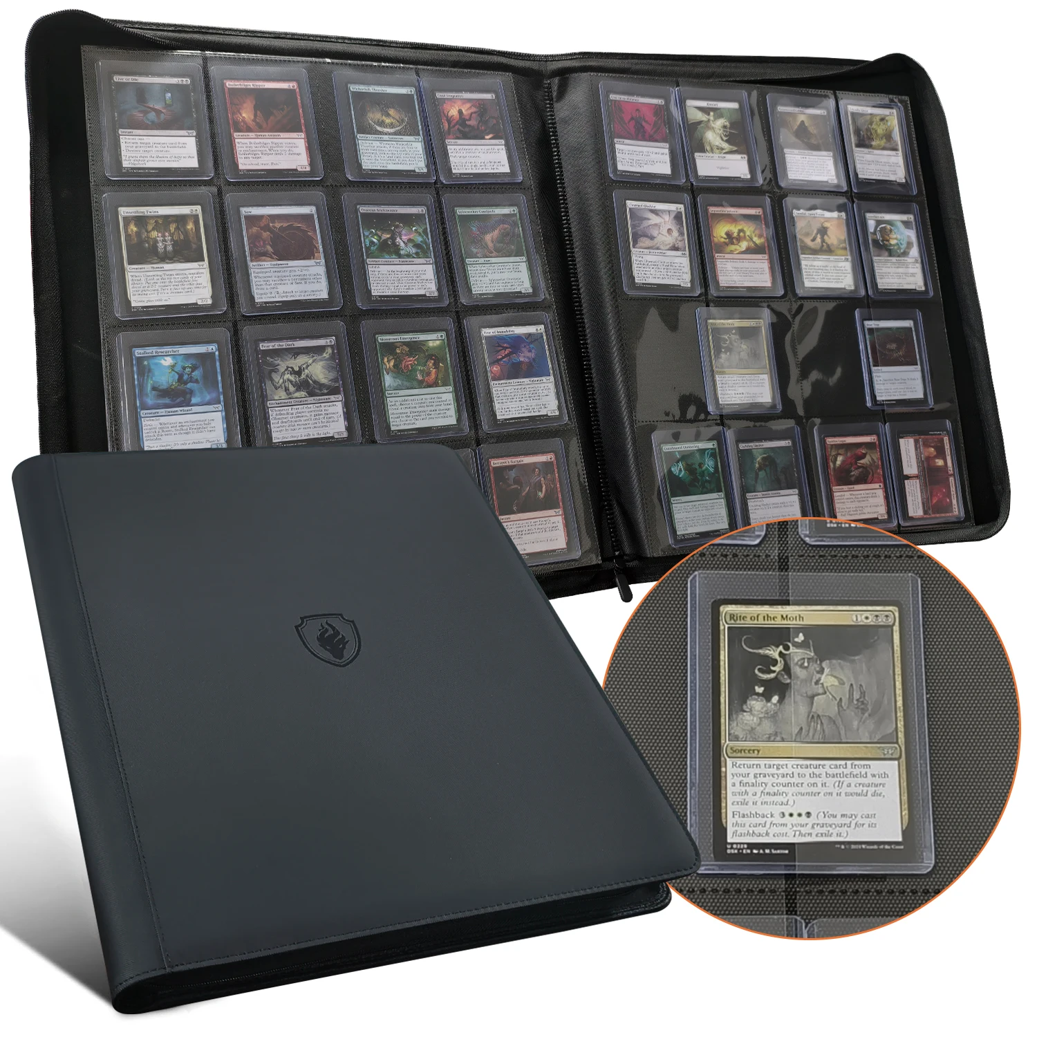 16 Pocket Toploader Binder, Holds 640 Top Loaders - Premium Top Loader Binder, Sleeves for 3' X 4' Rigid Card
