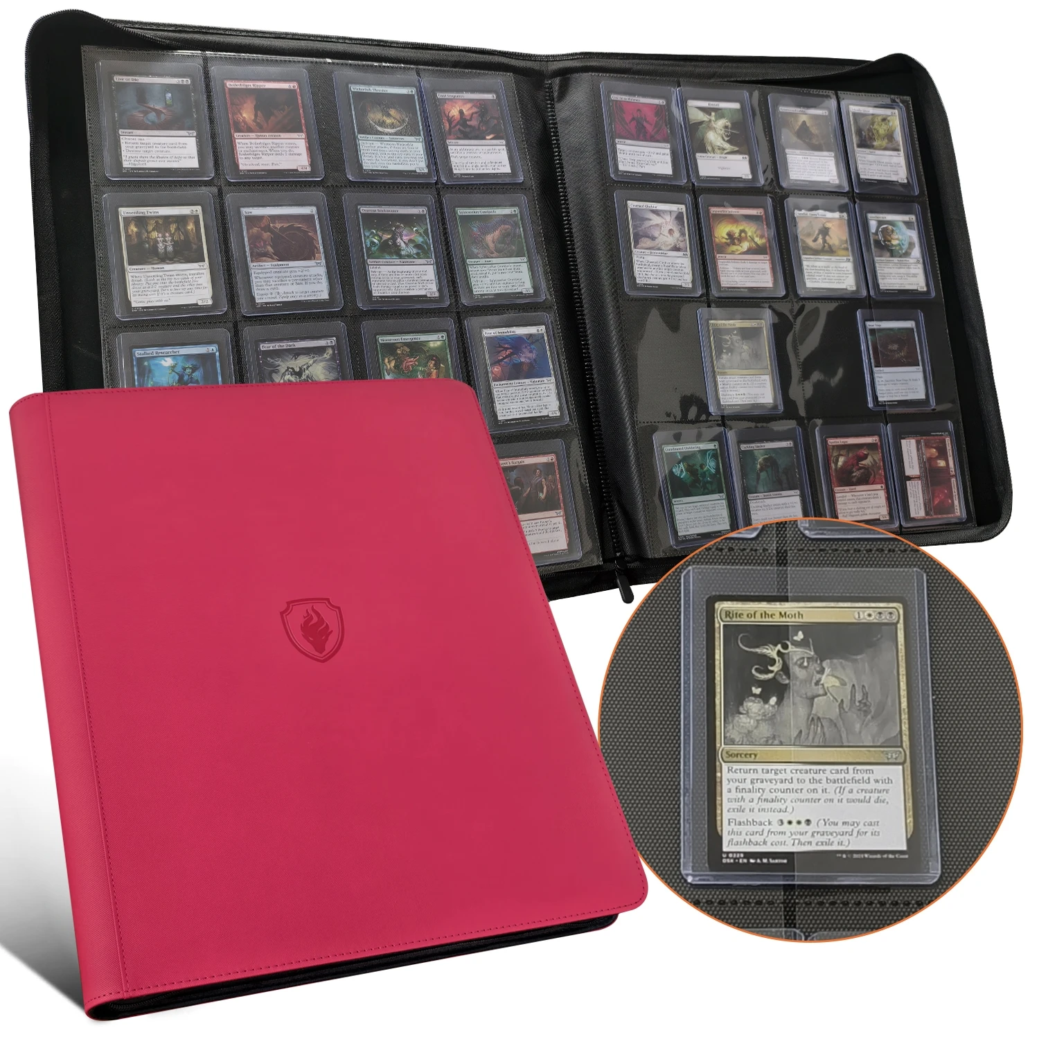 16 Pocket Toploader Binder, Holds 640 Top Loaders - Premium Top Loader Binder, Sleeves for 3' X 4' Rigid Card