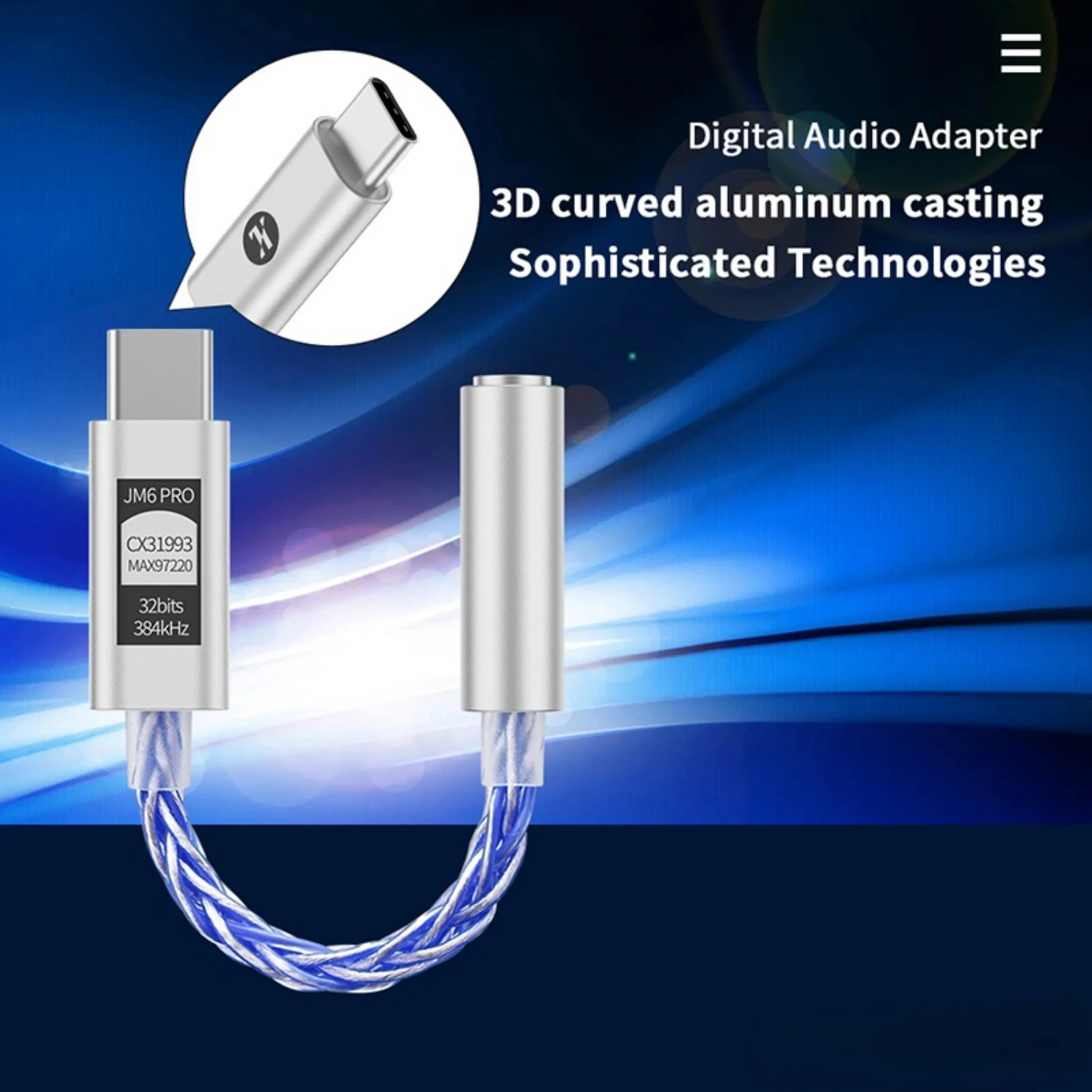 JCALLY JM6 Pro CX31993 Hifi DAC Type-C to 3.5Digital Audio Decoding Portable Headphone Amplifier DAC Type C to 3.5mm LXDA AMP