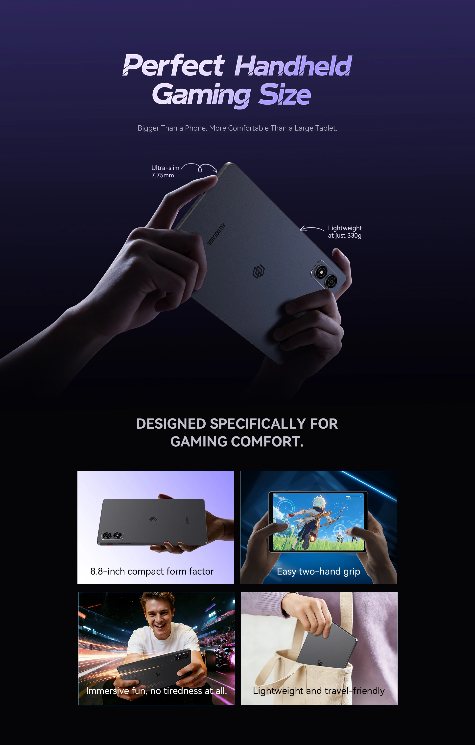 ALLDOCUBE iPlay 80 mini Ultra Gaming Tablet 8.8'' 2.5K 144Hz Dimensity 8300 20GB RAM 256GB ROM Android 16 7200mAh 5G LTE Tablet