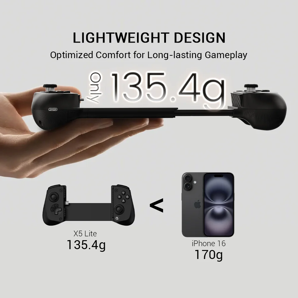 GameSir X5 Lite Game Controller for Android, iPhone 16/15, iPad mini - Hall Effect Joysticks, App Support for Mobile Gaming