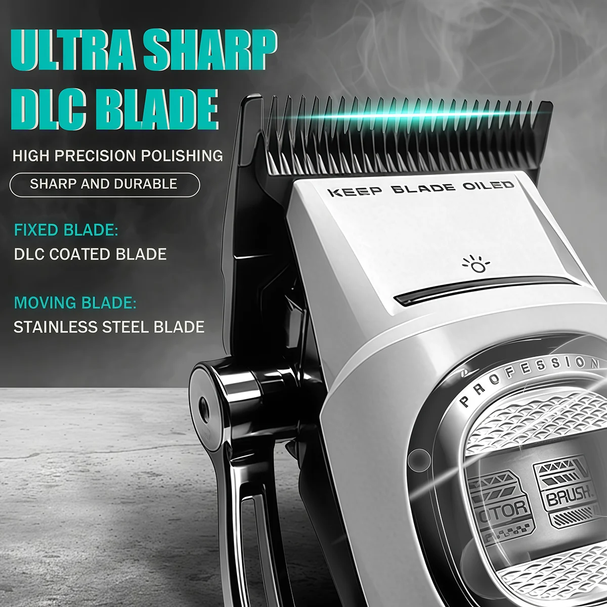 VGR Clippers Professional Hair Trimmer Cordless Hair Cutting Machine Outer Rotor BLDC Motor Barber Metal Clipper for Men V-888C