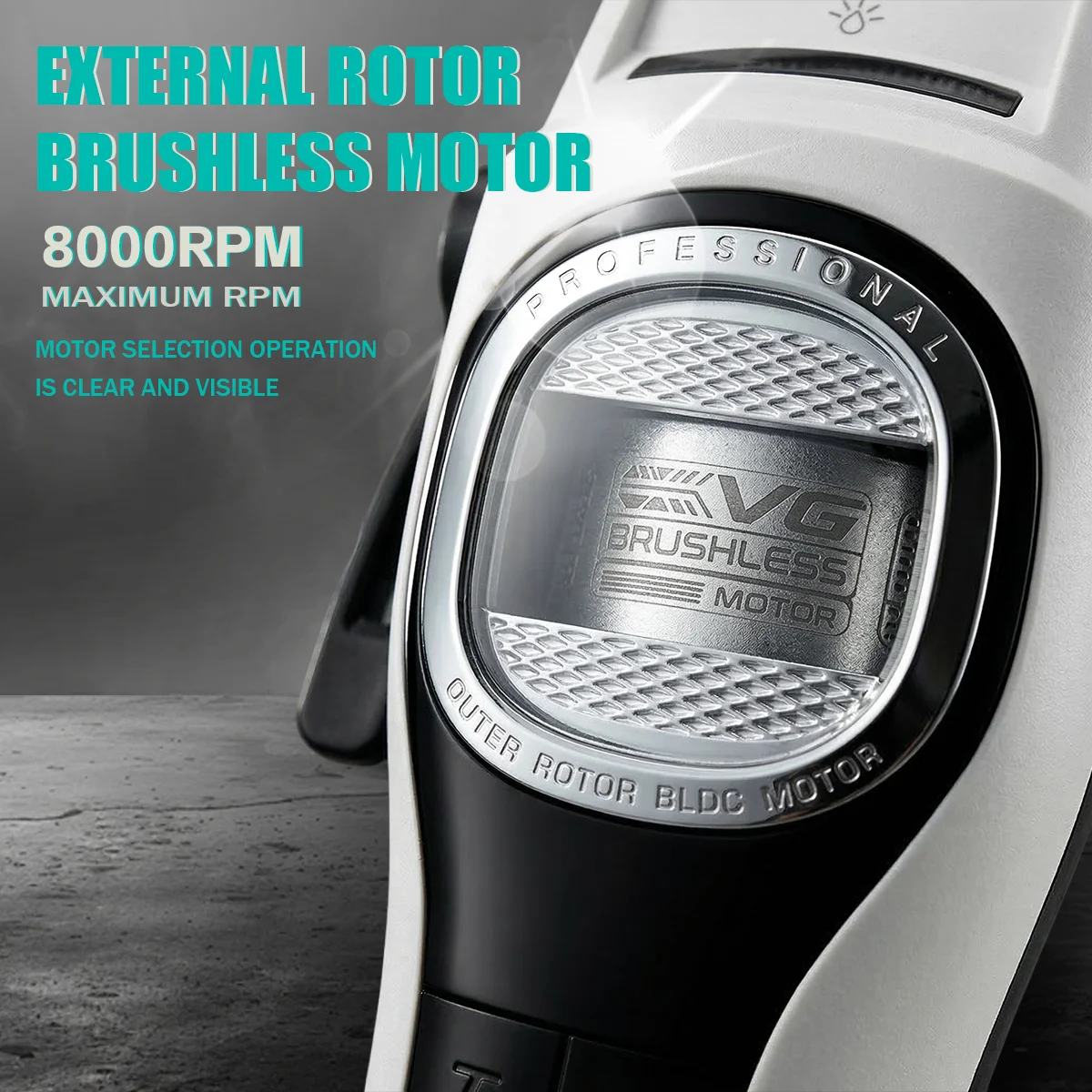 VGR Clippers Professional Hair Trimmer Cordless Hair Cutting Machine Outer Rotor BLDC Motor Barber Metal Clipper for Men V-888C