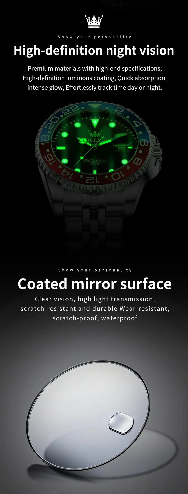 OLEVS 5657 Mens Watch Original Stainless Steel Date Quartz Watch Waterproof Luminous Sports Watches For Man Box Gifts Reloj