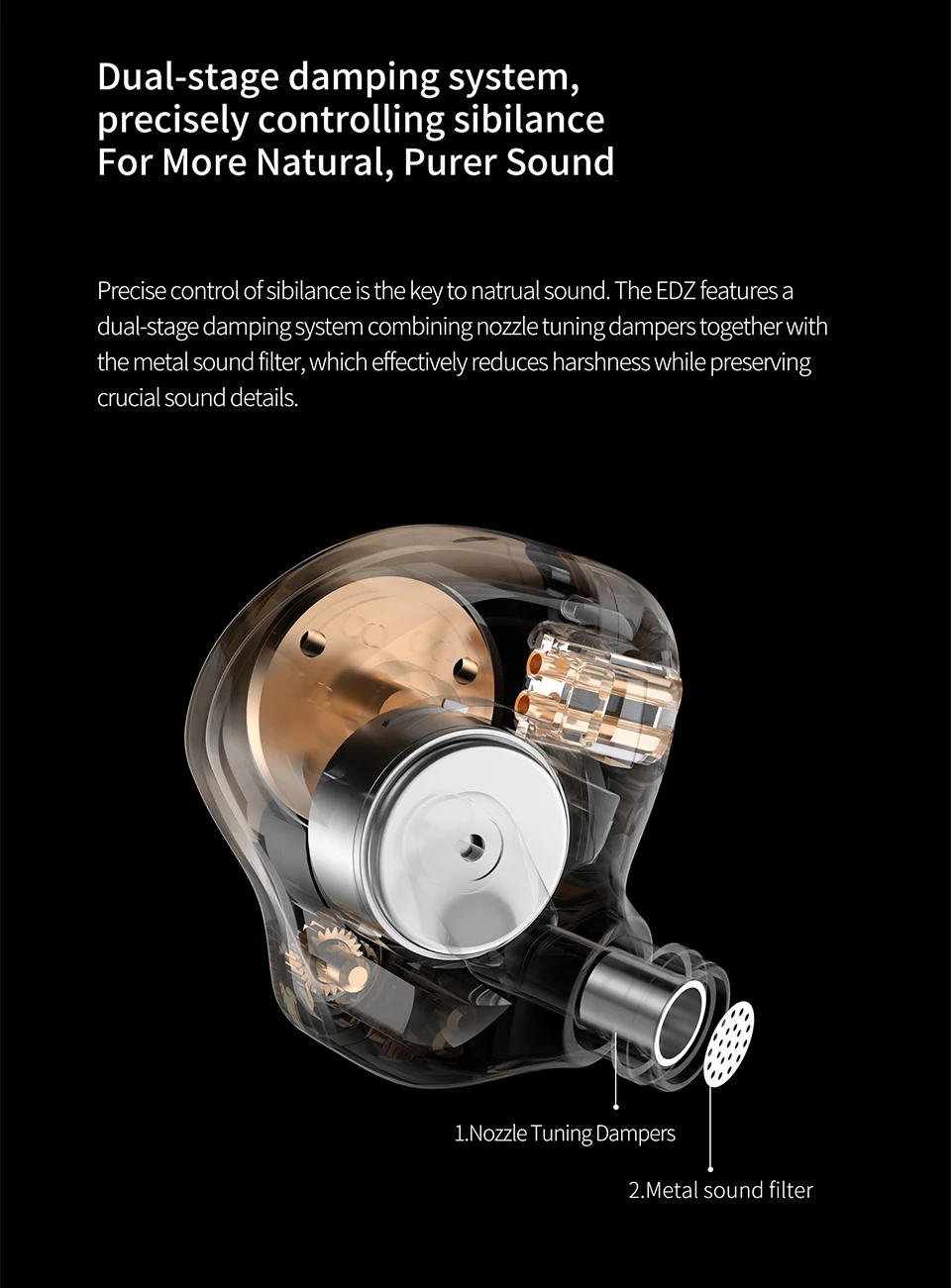 KZ EDZ HiFi Earphones In-Ear Wired Headphones with Mic Deep Bass Stereo Sound for Music Gaming EDX pro X