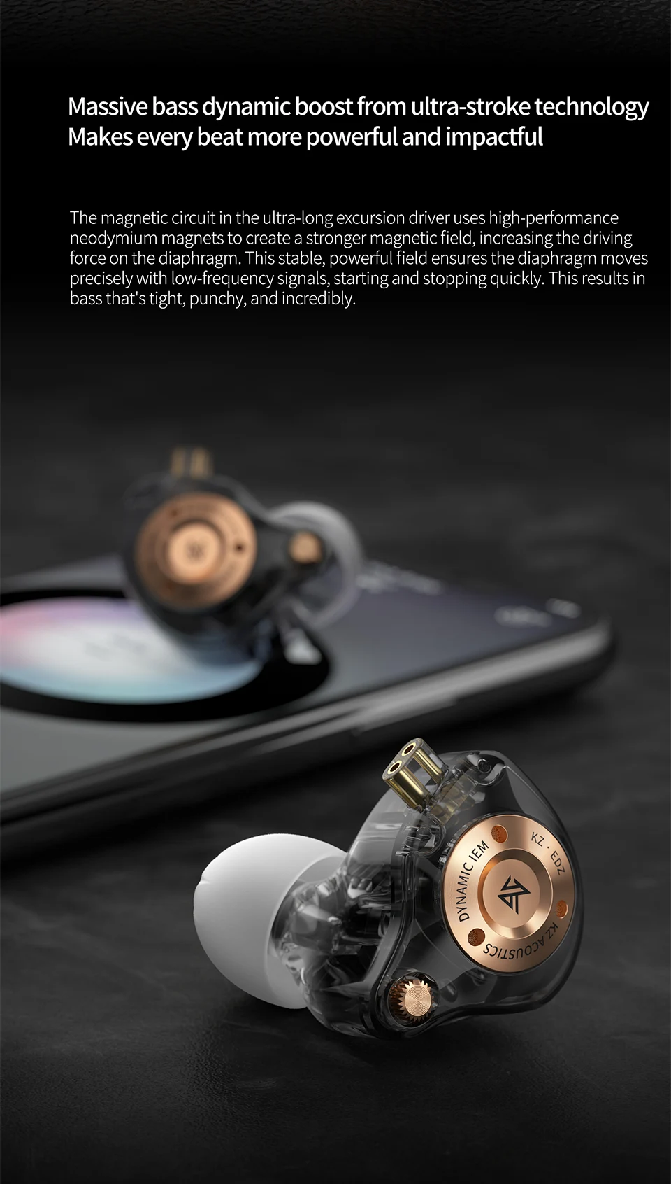 KZ EDZ HiFi Earphones In-Ear Wired Headphones with Mic Deep Bass Stereo Sound for Music Gaming EDX pro X