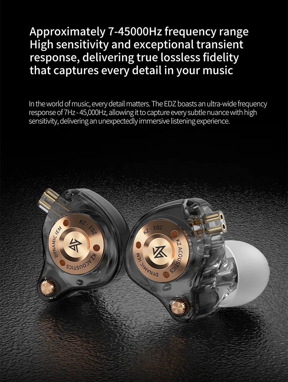 KZ EDZ HiFi Earphones In-Ear Wired Headphones with Mic Deep Bass Stereo Sound for Music Gaming EDX pro X