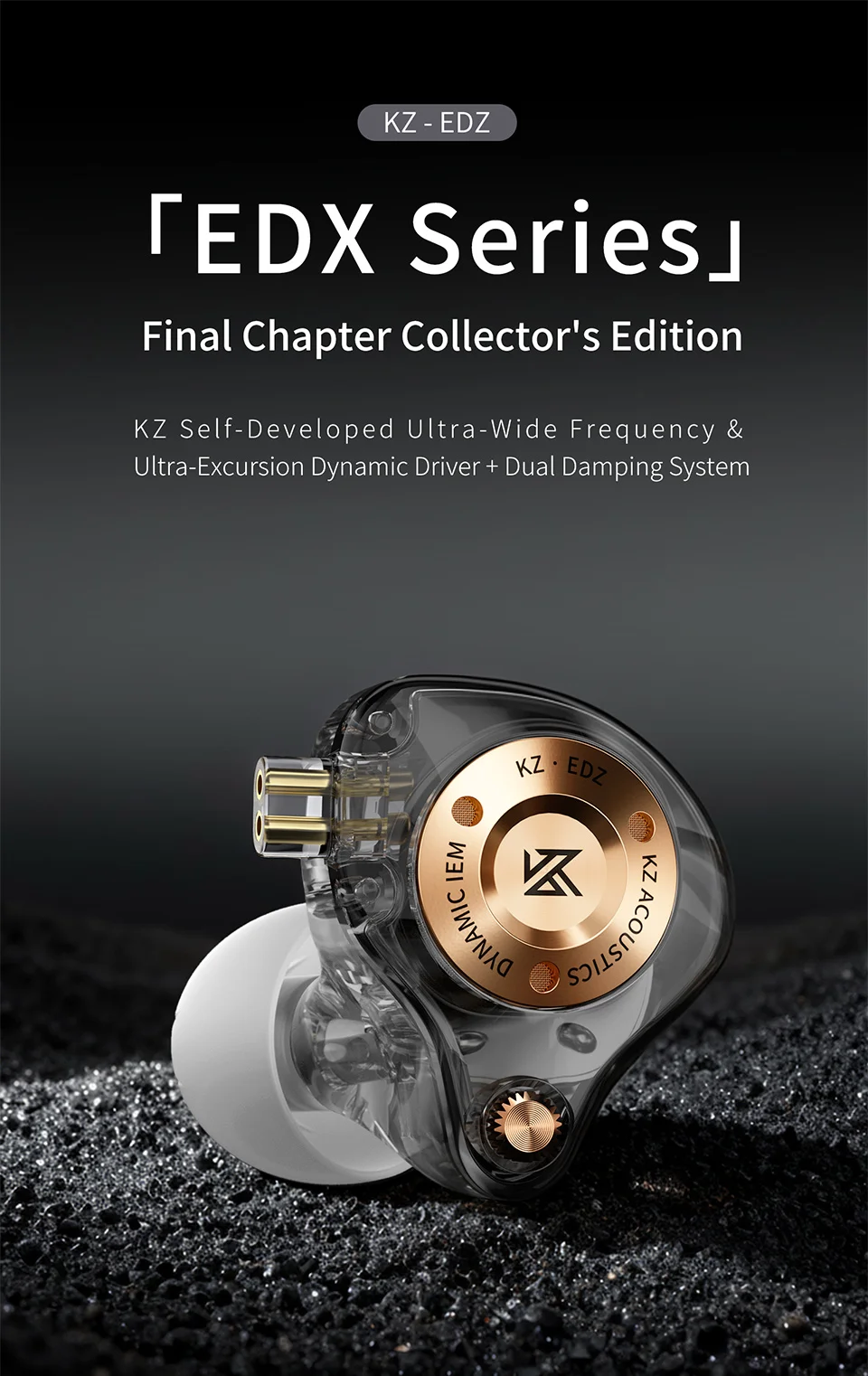 KZ EDZ HiFi Earphones In-Ear Wired Headphones with Mic Deep Bass Stereo Sound for Music Gaming EDX pro X