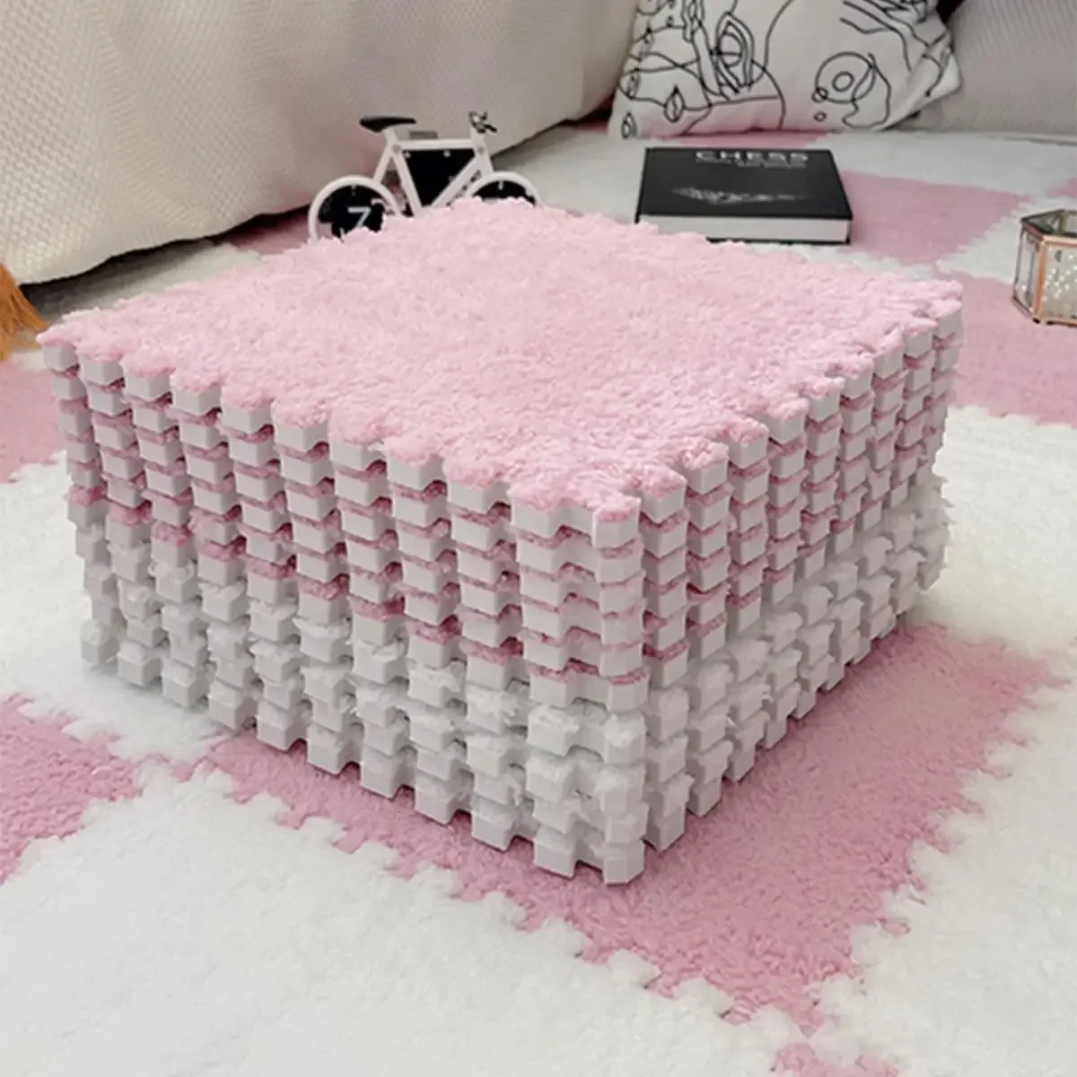 Soft Plush Children's Mat Babe Toys Eva Foam Puzzle Carpet Warm Children Play Mats Interlocking Rugs Infant Carpet 30*30*1cm