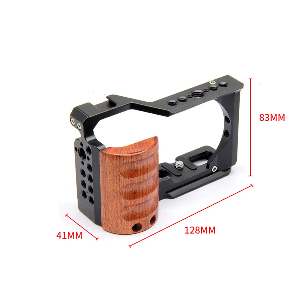 For Sony ZV-E10 Cage camera With Wooden Handle cold shoe Rabbit cage support bracket Stabilizer video led microphone tripod