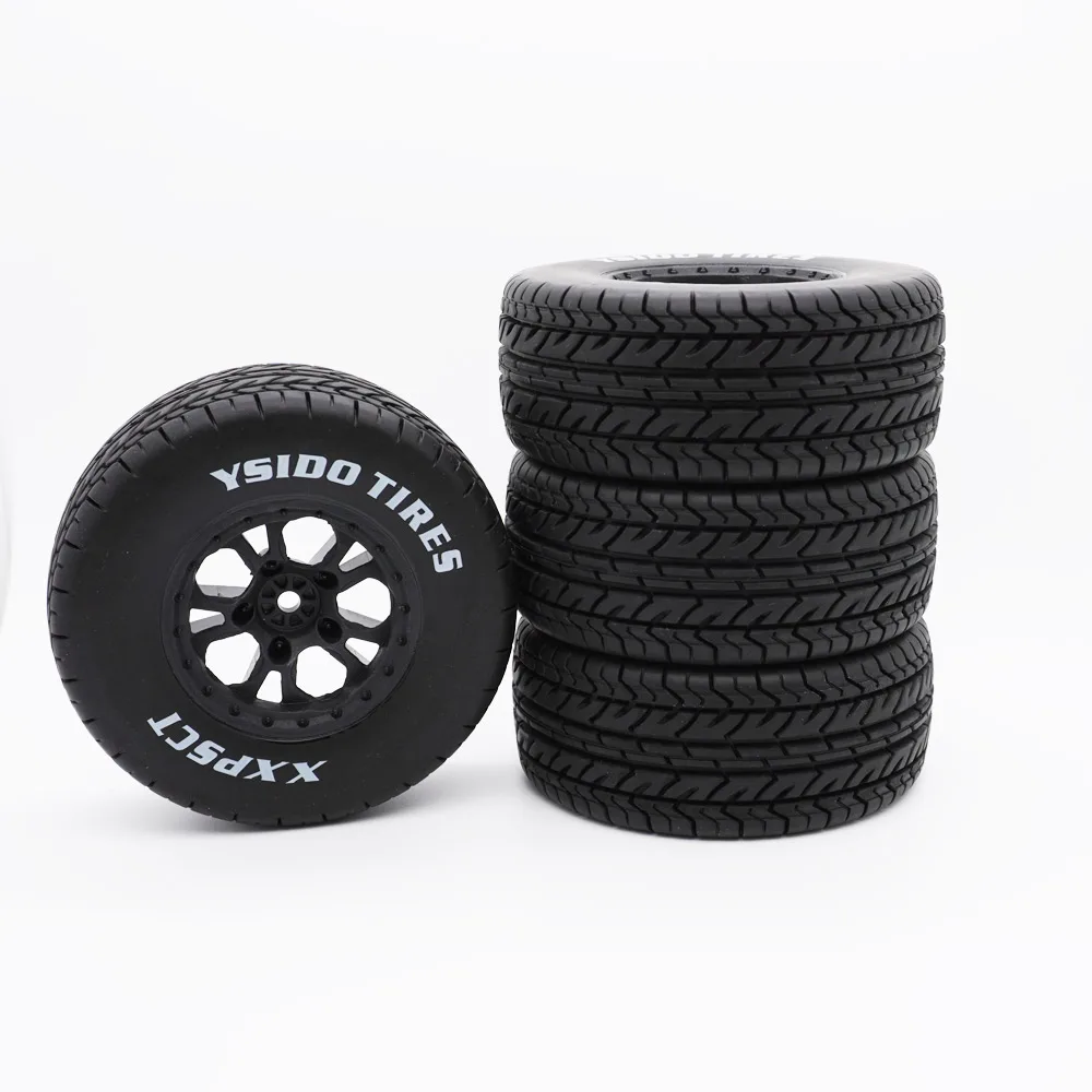 YSIDO 4pcs 110mm 1/10 Short Course Truck Tires Tyre Wheel With 12mm Hex For Slash Arrma Senton HuanQi 727 Vkar 10sc Hpi Rc Car
