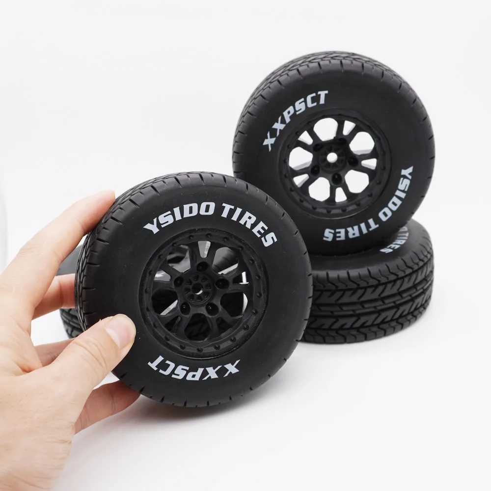 YSIDO 4pcs 110mm 1/10 Short Course Truck Tires Tyre Wheel With 12mm Hex For Slash Arrma Senton HuanQi 727 Vkar 10sc Hpi Rc Car