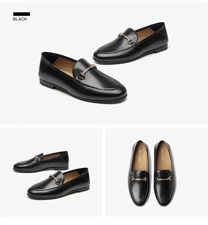 BEAUTODAY Dress Shoes Women Loafers Cow Leather Sheepskin Rubber Formal Business Suit Ladies 2025 Spring Autumn Handmade 27171