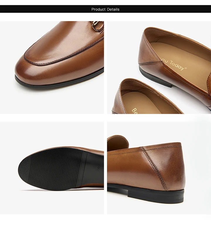 BEAUTODAY Dress Shoes Women Loafers Cow Leather Sheepskin Rubber Formal Business Suit Ladies 2025 Spring Autumn Handmade 27171