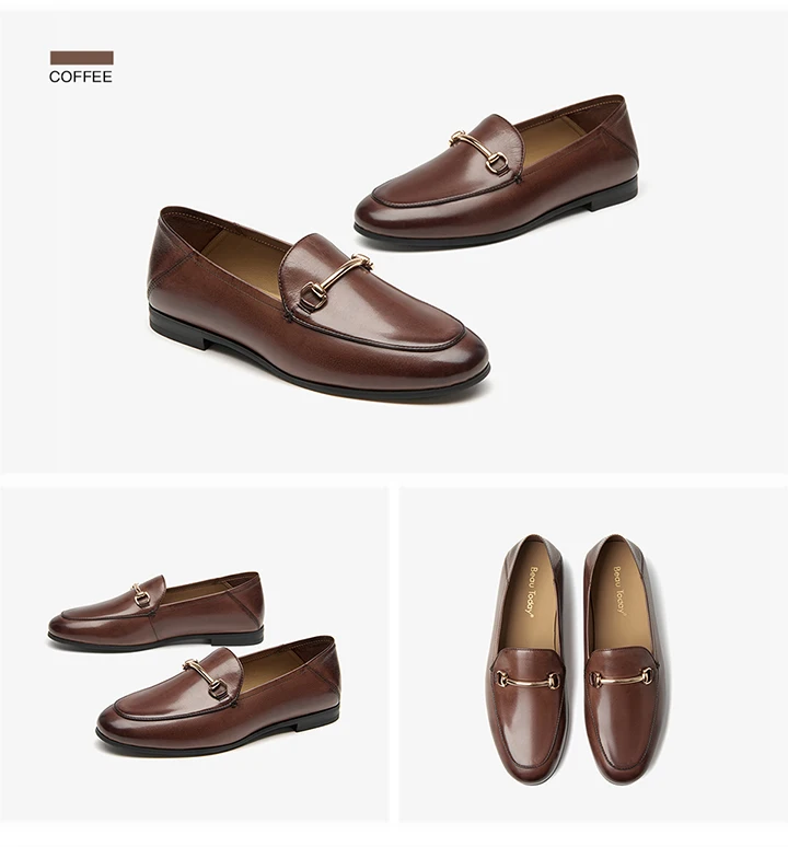 BEAUTODAY Dress Shoes Women Loafers Cow Leather Sheepskin Rubber Formal Business Suit Ladies 2025 Spring Autumn Handmade 27171