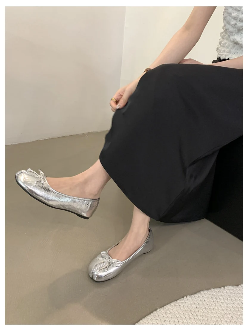 New Brand Women Flats Soft Ballet Shoes Slip On Loafers Soft Moccasins Tabi Ninja Casual Shoes Mujer Ladies Shoes Bow Knot Mujer