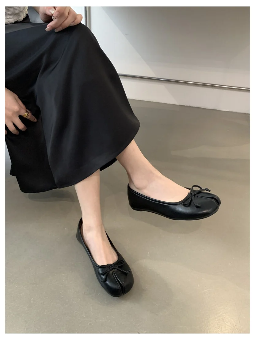 New Brand Women Flats Soft Ballet Shoes Slip On Loafers Soft Moccasins Tabi Ninja Casual Shoes Mujer Ladies Shoes Bow Knot Mujer