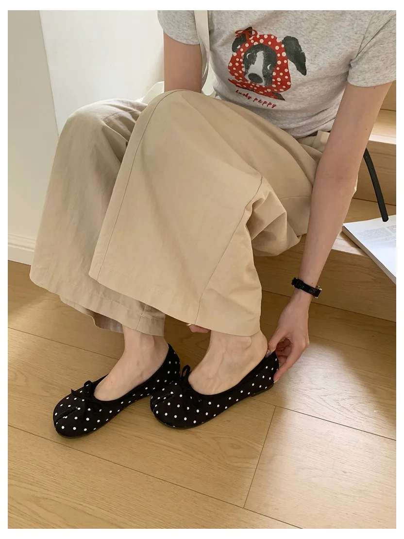 New Brand Women Flats Soft Ballet Shoes Slip On Loafers Soft Moccasins Tabi Ninja Casual Shoes Mujer Ladies Shoes Bow Knot Mujer