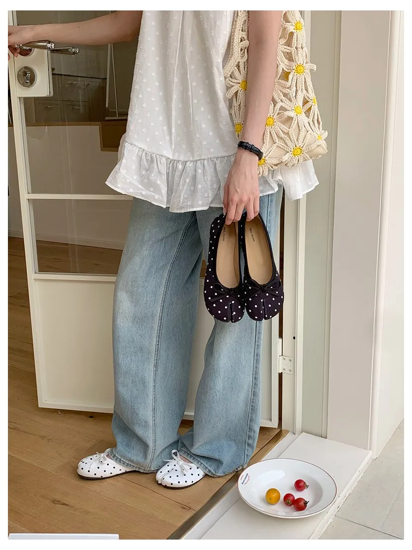 New Brand Women Flats Soft Ballet Shoes Slip On Loafers Soft Moccasins Tabi Ninja Casual Shoes Mujer Ladies Shoes Bow Knot Mujer