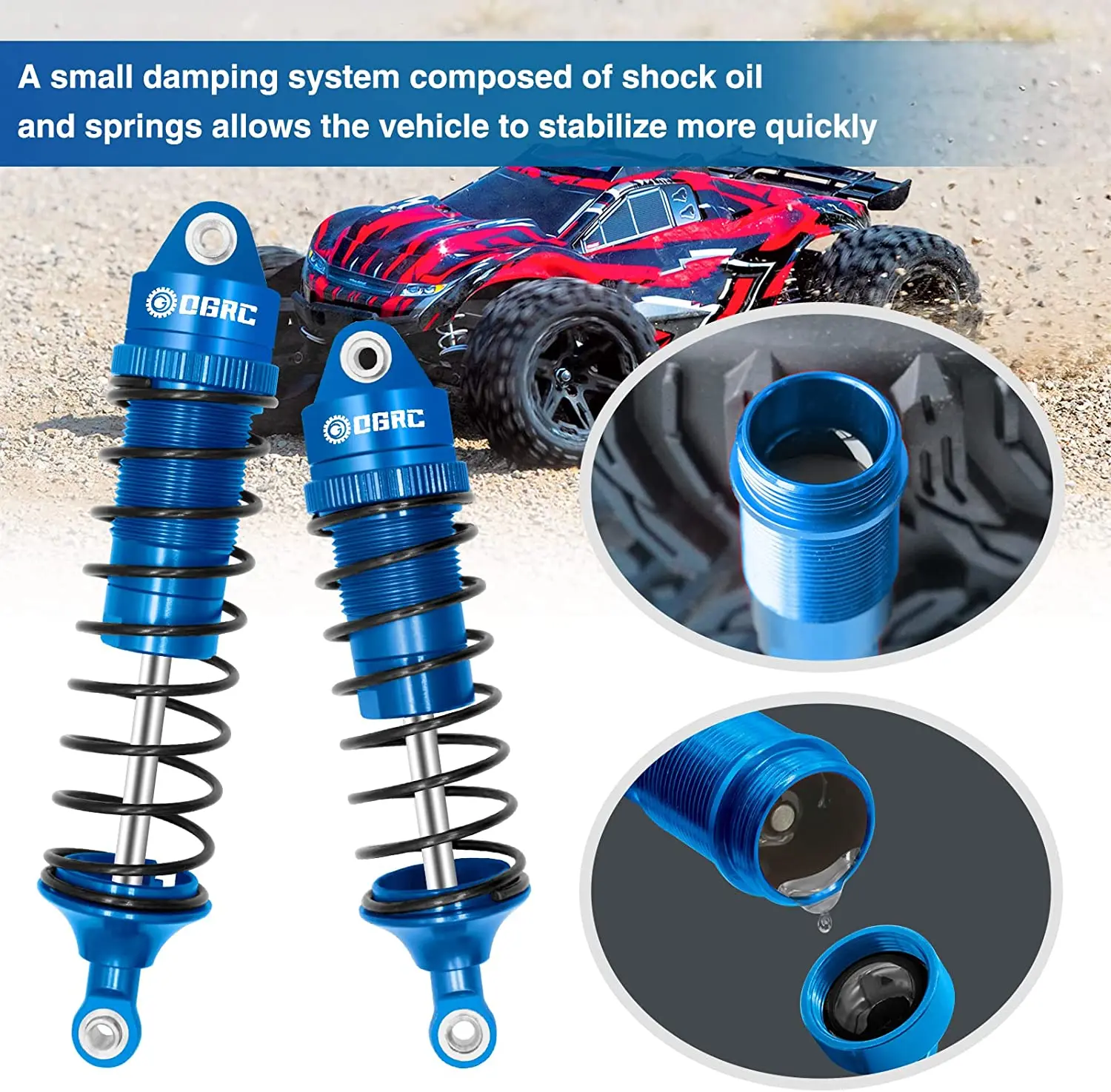 Esilun RC Oil Shock Absorber Damper for Traxxas Slash 2WD Hoss Rustler 4X4 VXL Slash 4X4 Bandit Nitro Stampede 1/10 Accessories