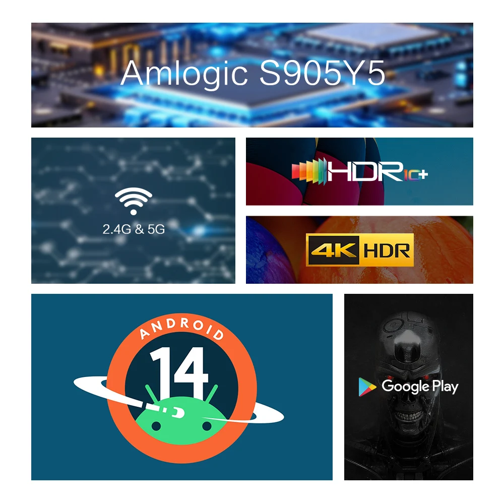 Tanix TX5 TV Box Android 14 Amlogic S905Y5 2GB 16GB 4GB 32GB 64GB Support 4K Ultra HD Dual Wifi Media Player Set Top Box