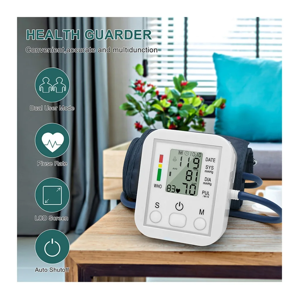 Spanish Voice Arm Automatic Blood Pressure Monitor BP Sphygmomanometer Pressure Meter Tonometer for Measuring Arterial Pressure