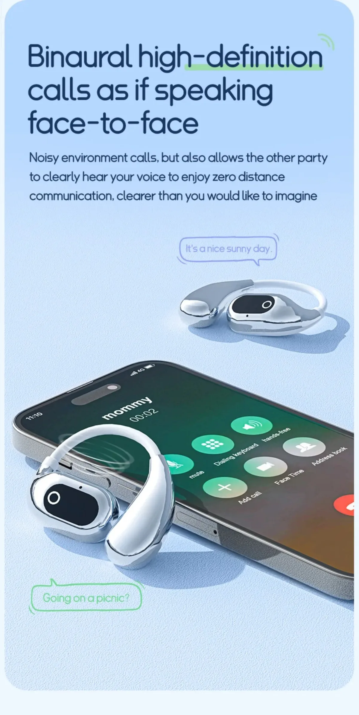 Real Time Translation Headphones 144 Languages Translator Earphones Wireless Bluetooth 5.4 Headsets for Business Office Travel