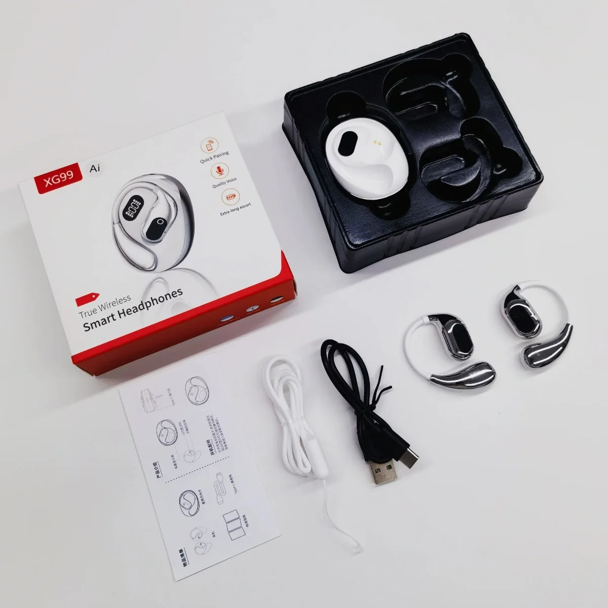 Real Time Translation Headphones 144 Languages Translator Earphones Wireless Bluetooth 5.4 Headsets for Business Office Travel