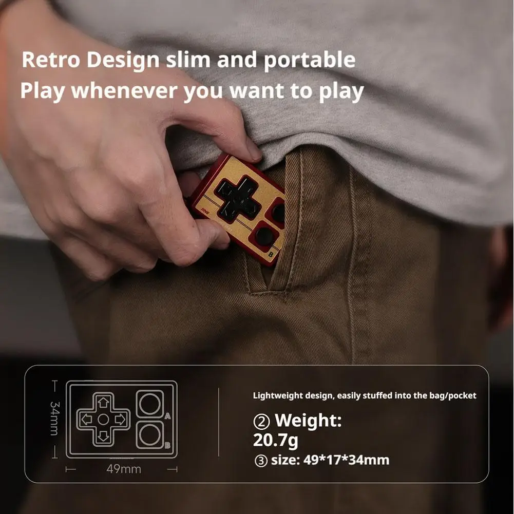 For IINE Gamebrick Mini Retro Controller/Portable Controller/Multi-Platform Compatibility/Supports Mouse Mini Controller