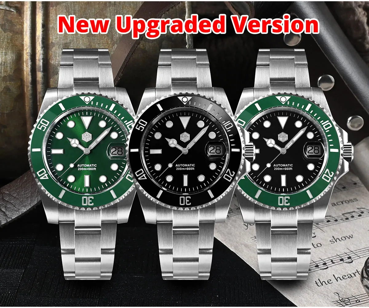 San Martin New 40mm Water Ghost Diver Watch Men Luxury ST 2130 Automatic Mechanical Watch Sapphire Waterproof 200m SN0017