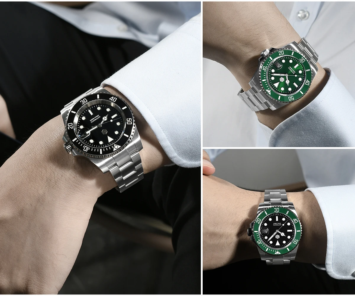 San Martin New 40mm Water Ghost Diver Watch Men Luxury ST 2130 Automatic Mechanical Watch Sapphire Waterproof 200m SN0017