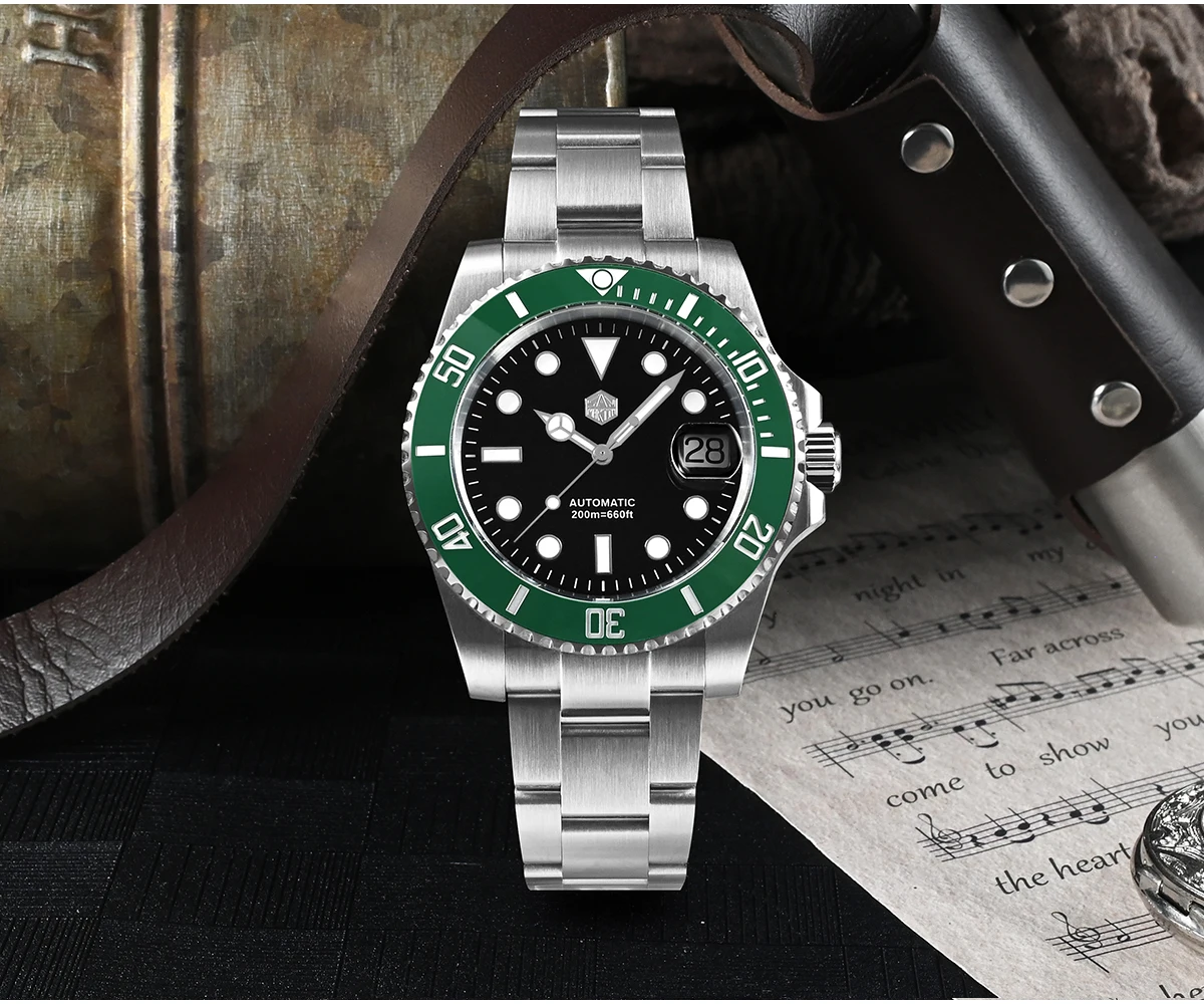 San Martin New 40mm Water Ghost Diver Watch Men Luxury ST 2130 Automatic Mechanical Watch Sapphire Waterproof 200m SN0017