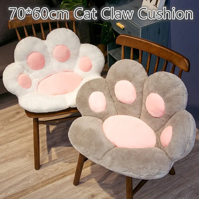 70*60cm Kawaii Cat Paw Plush Toys Cute Soft Stuffed Floor Cushion Chair Sofa Butt Pad for Home Room Decoration Office Nap Dolls