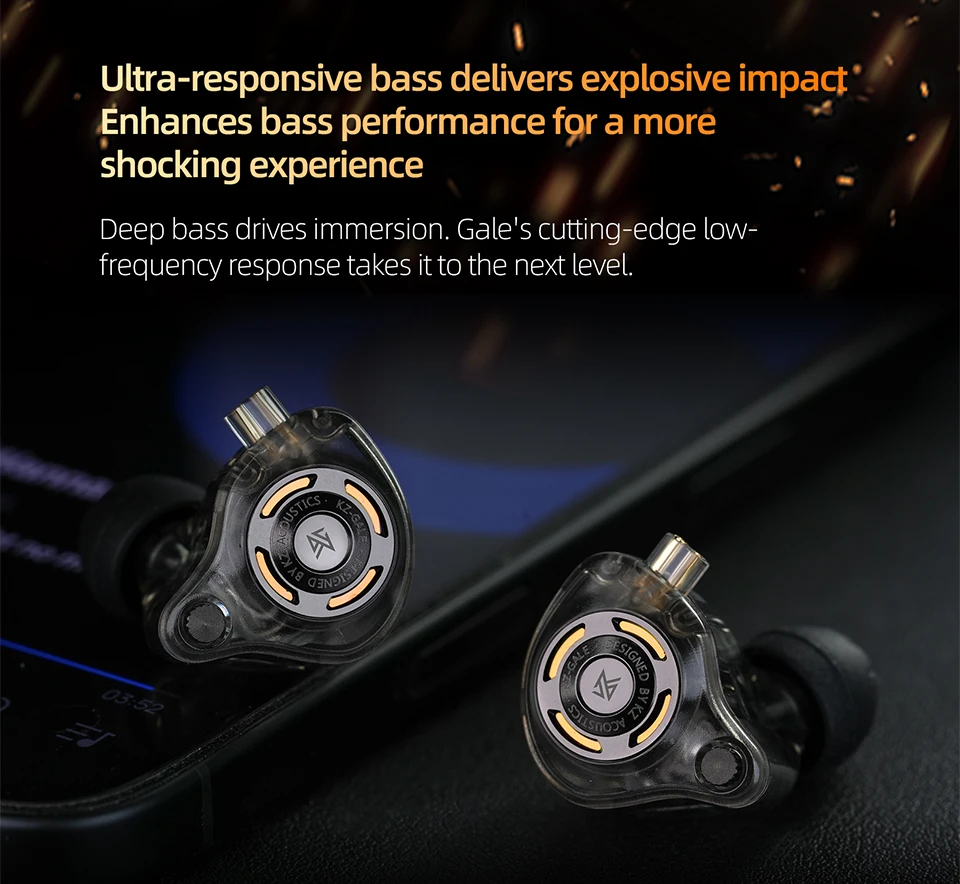 KZ Gale In-Ear Gaming Earphones E-sports Bass Metal Earbuds for Video Game Stage Live Sound Headphones