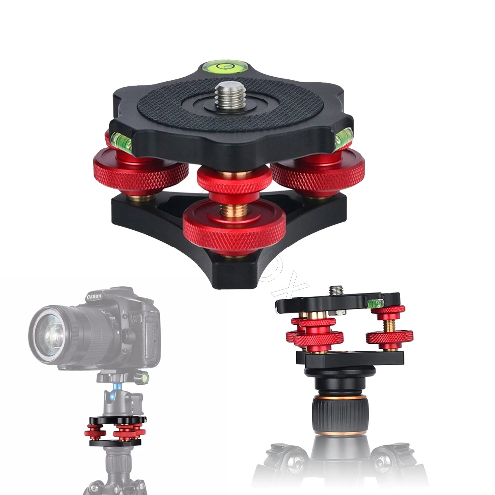 Tripod Speedy Leveling Base Leveler Adjusting Base Panning Level Plate With Bubble Level For DSLR Camera