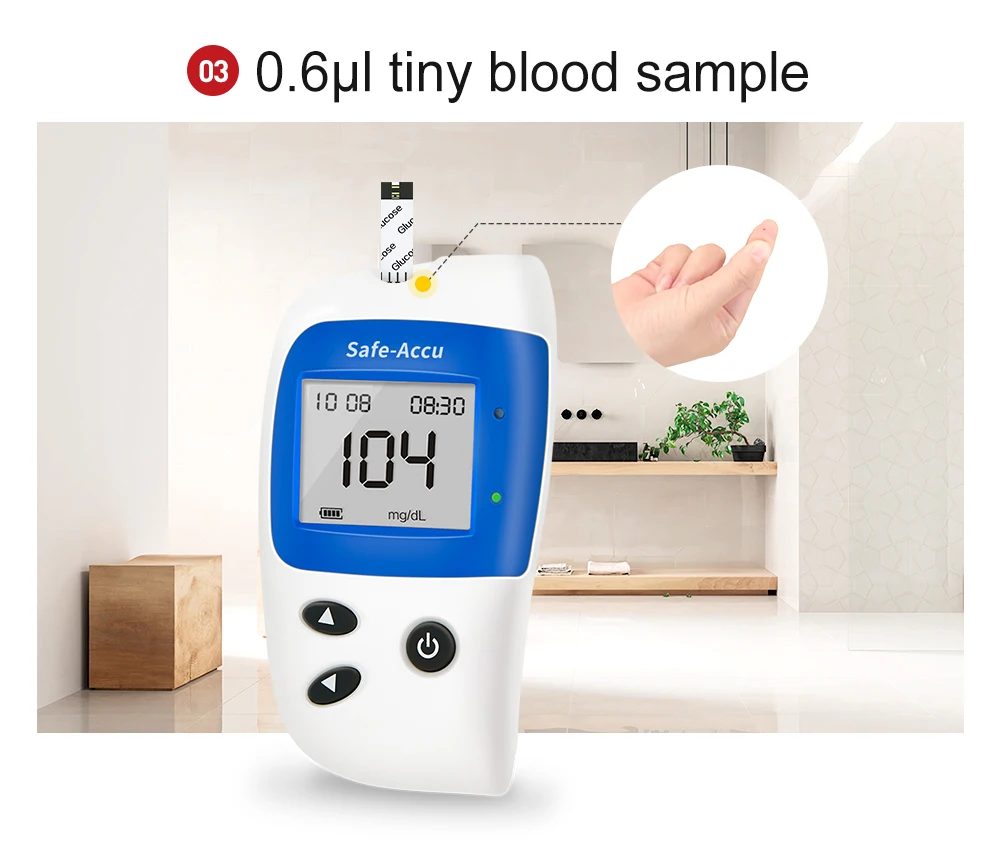 Sinocare Safe ACCU2 Blood Glucose Meter Blood Sugar Test Kit Diabetes Home Glucometer with 50pcs Strips or Only Strips