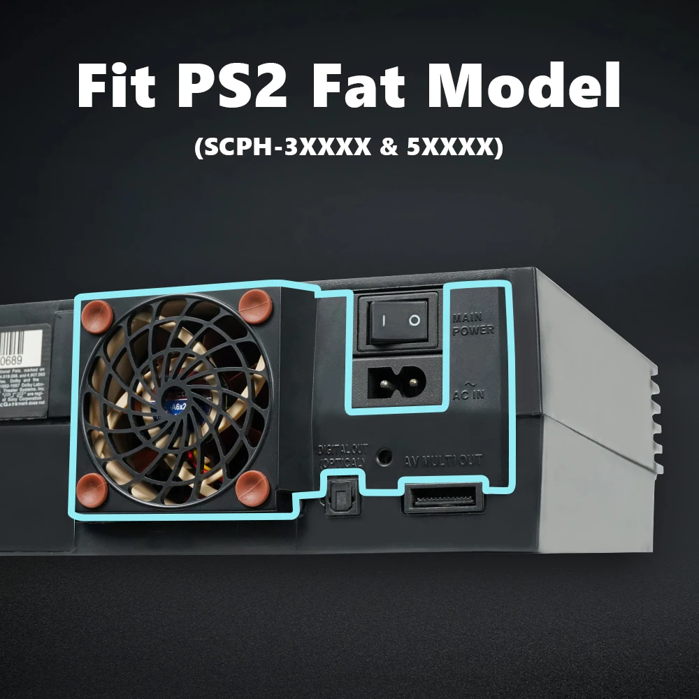 TicKnot 5V Silent Upgrade Fan Bracket For Playstation2 Fat Console(SCPH-3XXXX&SCPH-5XXXX) Noctua Fan Kit Cooling Fan For PS2
