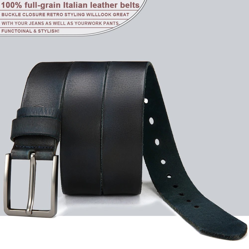 Genuine Leather For Men's High Quality Buckle Jeans Cowskin Casual Belts Business Cowboy Waistband Male Fashion Designer