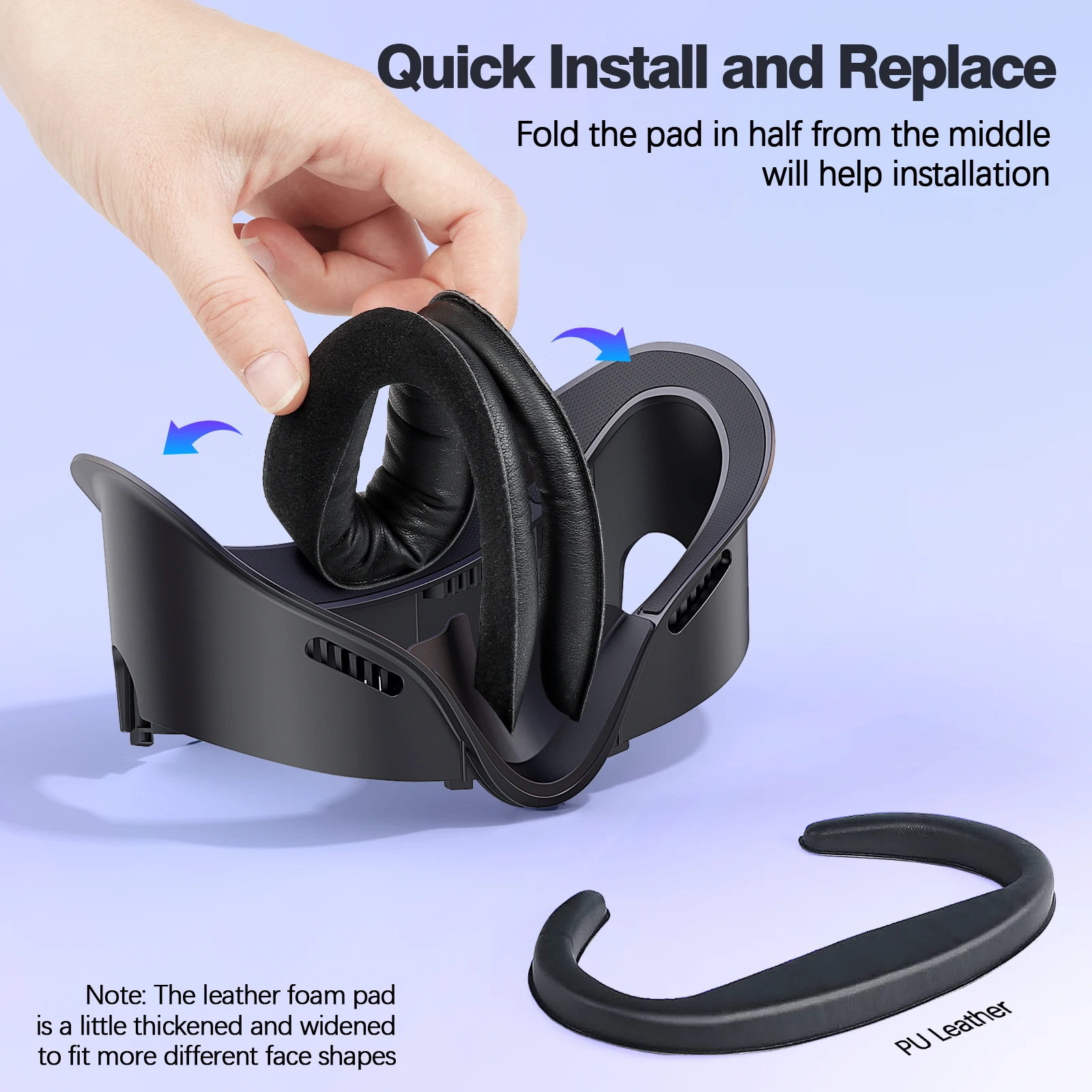 2025, Oculus Quest 3 Face Interface and Mask Pad, Anti-Sweat PU Foam Pad - VR Accessory Compatible with Meta Quest 3
