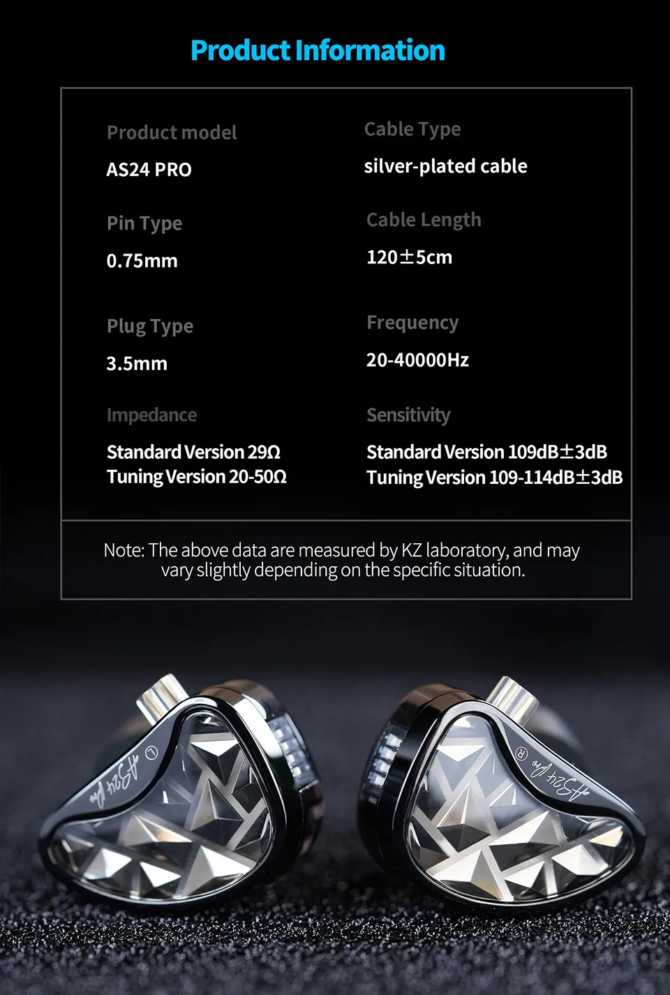 KZ AS24 PRO 24 BA Units HIFI Earphones Upgraded Balanced Armature Drive Tunable in Ear Wired Gaming Earbuds